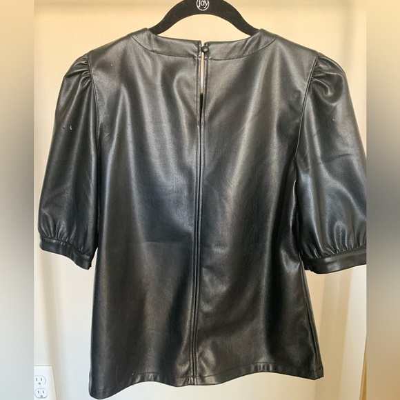 BB Dakota Black Faux Leather Top - Picture 2 of 7